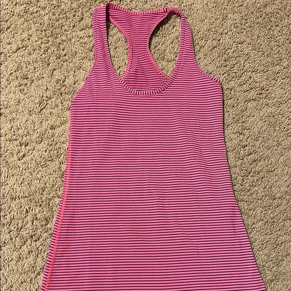 Lululemon Pink Striped Women's Tank Top